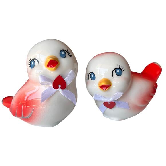 TARGET SPRITZ Valentines Day Retro Ceramic 3" Love Birds Set of 2 - Picture 1 of 7